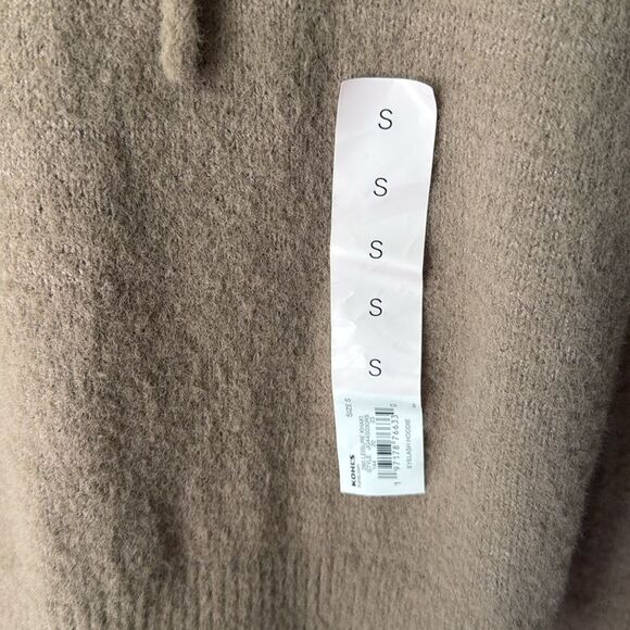 SO Ribbed Khaki Brown Knit Cozy Fuzzy Pullover Hoodie - Picture 4 of 7